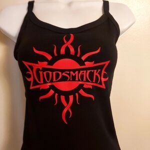 Godsmack Tank top ribbed voodoo godsmack shirt godsmack Crop Top Red Sun Design